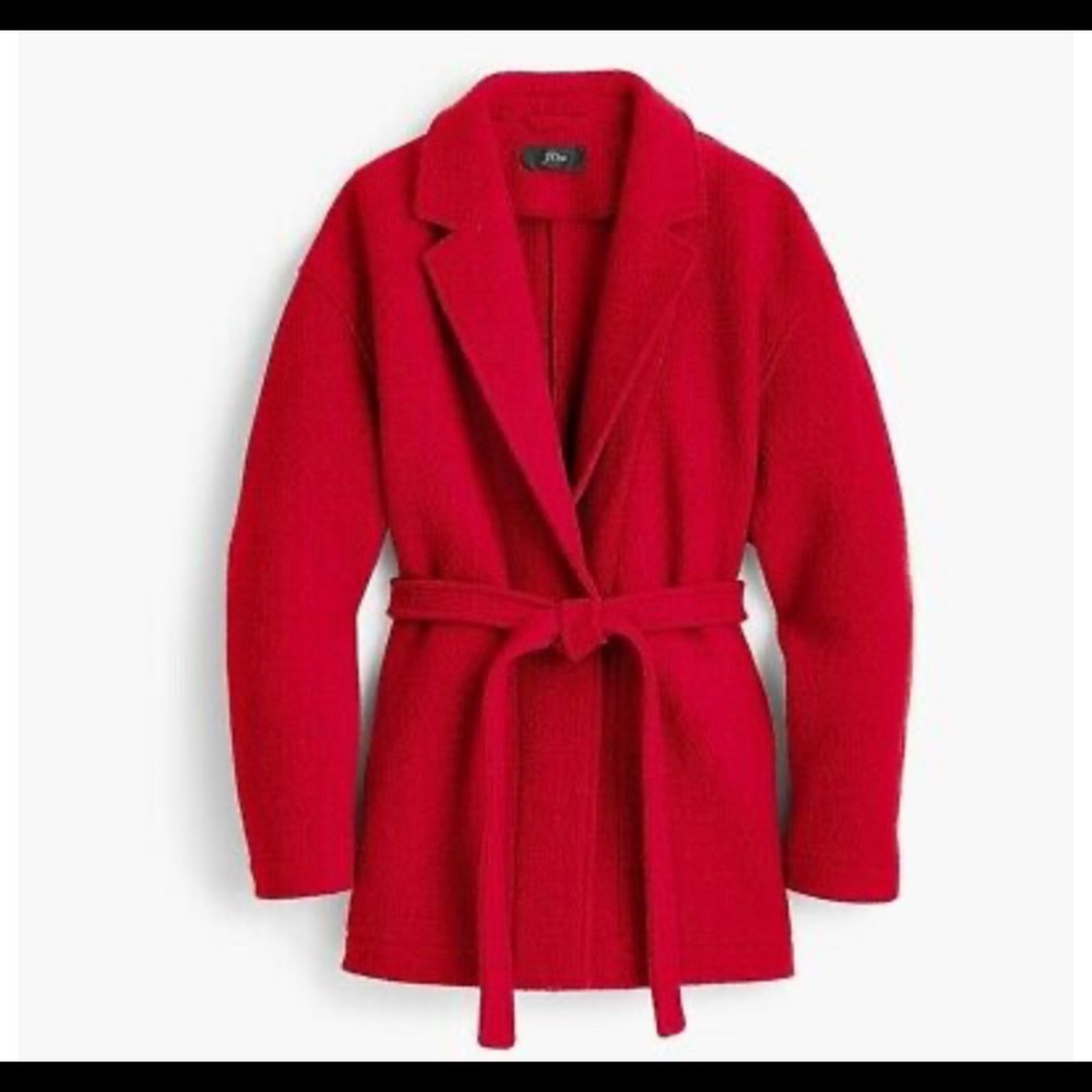 J Crew Italian Boiled Wool Red Camille coat  XS